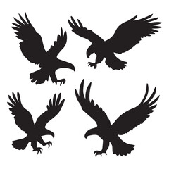 Powerful Eagle Silhouettes in Flight