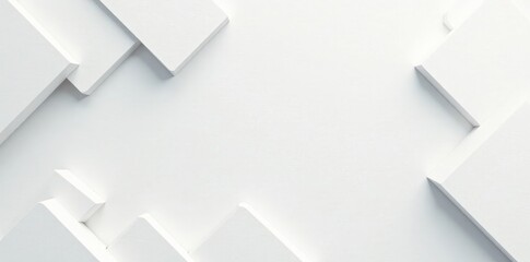 Obraz premium Clean white geometric shapes backdrop Minimalist, abstract design , creative, style