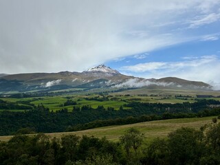 landscape with mountains and clouds