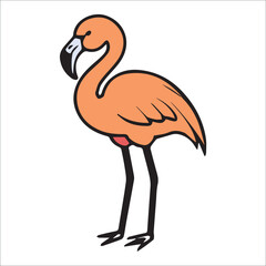 Fototapeta premium Vibrant Coral Flamingo Illustration