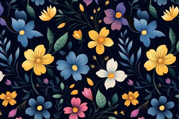 Tropical, FloralPattern, BlueAndYellow, VibrantDesign, ExoticFlowers, IslandVibes, ParadisePrint, NatureInspired, BotanicalArt, SummerAesthetic, BrightColors, JungleFloral, BeachyVibes, HawaiianPrint,