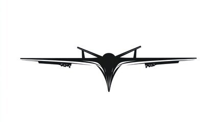 Stealth jet, front view, takeoff, white background, aviation design