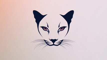 Cougar head portrait, wildlife, nature background, design element