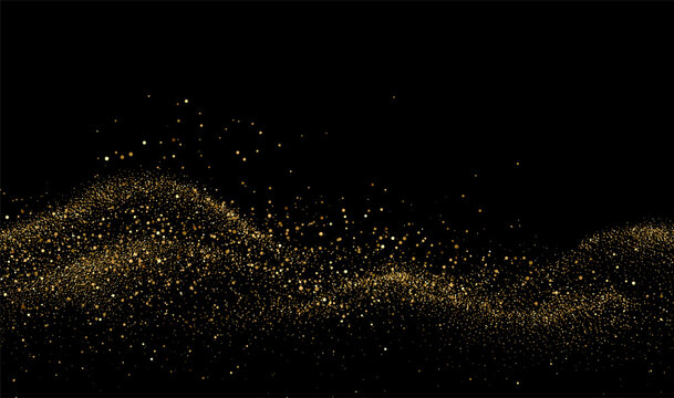 Abstract shiny gold glitter design element. For New Year, Merry Christmas greeting card design