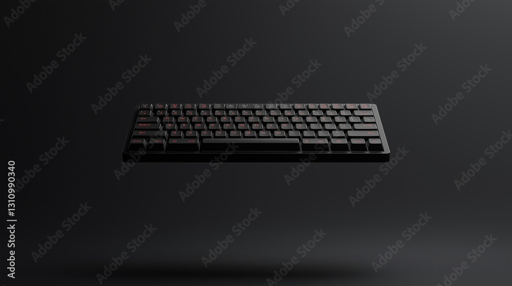 Aufkleber A single floating keyboard key against a matte black surface