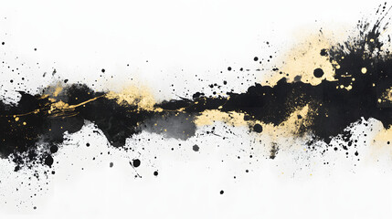 Black gold ink abstract flowing background