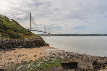 Fototapeta premium Queensferry Crossing and the River Forth, Scotland, UK