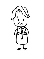 困っているスーツを着た男性のシンプルなイラスト