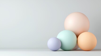 Fototapeta premium Colorful Minimalistic Sphere Arrangement on a Soft Background