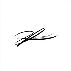 Stylish abstract black signature design on white background.