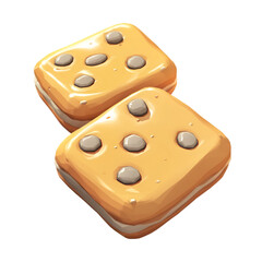 Fototapeta premium Fresh Cranberry White Chocolate Cookies isolated on white and transparent background. PNG cutout.