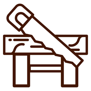 brown saw cutting wood outline clip art preview