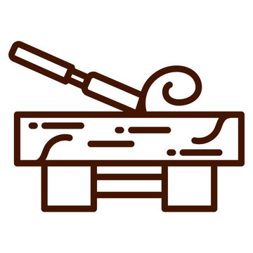 wood plane cutting wood brown outline clip art preview