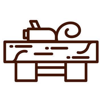 brown wood plane on wooden table clip art preview