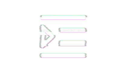 Icon indent is distorted. Glitch. Noise, chromatic aberration, geometric distortion