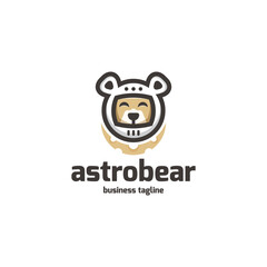 bear astronaut mascot logo vector