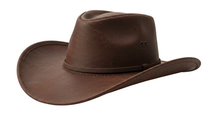 Bull hide Briscoe Leather Cowboy Hat isolated on transparent png background