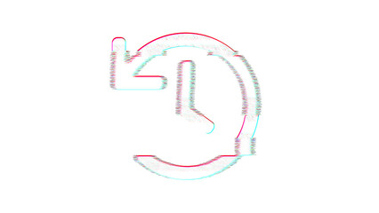 Icon history is distorted. Glitch. Noise, chromatic aberration, geometric distortion