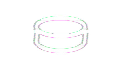 Icon hockey puck is distorted. Glitch. Noise, chromatic aberration, geometric distortion