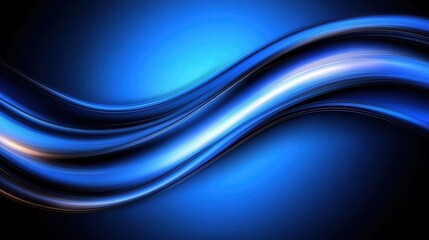 Smooth Blue Wave Background with Subtle Light Highlights in Motion