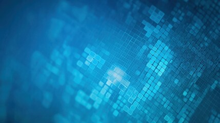 Abstract Blue Background with Geometric Patterns and Light Effects