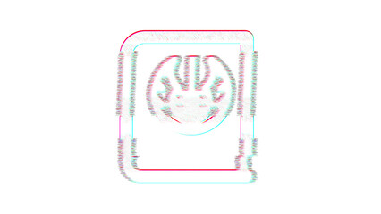 Russia, Ekaterinburg - March 05, 2025: Icon jedi book is distorted. Glitch. Noise, chromatic aberration, geometric distortion
