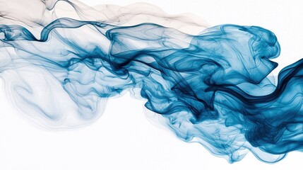 Obraz premium Ethereal Blue and White Smoke Flowing on White Background