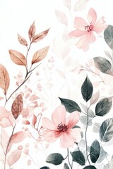 Fototapeta premium Pastel floral arrangement, garden, spring, delicate, nature, wall art