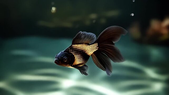 Elegant Black Moor Goldfish