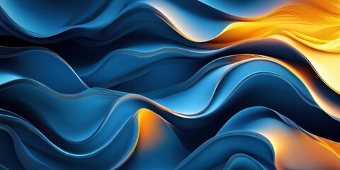 Obraz premium Abstract Waves of Color: A Dynamic and Vibrant Representation of Fluidity and Movement in Art