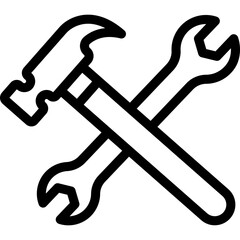 Carpenter Tools Line Icon