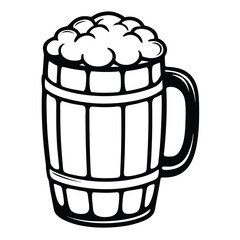 beer mug black silhouette on white background