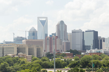 Downtown skyline in Charlotte, NC.