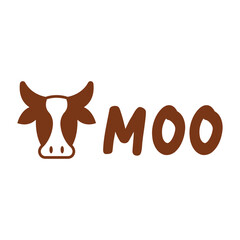 cow moo flat minimalist logo design