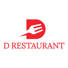 d restaurant flat minimalist logo design