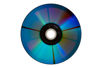 Compact Disc is isolated, top view.