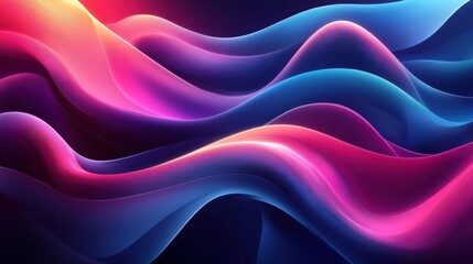 Fototapeta premium Vibrant Abstract Waves of Color Flowing Together Harmoniously in a Dynamic Composition