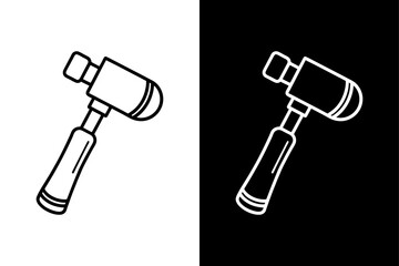 Otoscope Silhouette Vector Icon Black and White Background.
