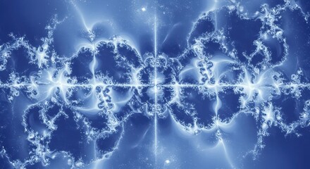 Naklejka premium Abstract Blue Fractal Light Design with Electric Spark Effect