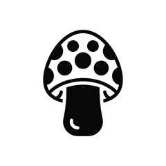 Black solid icon for mushroom