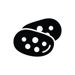 Black solid icon for potato