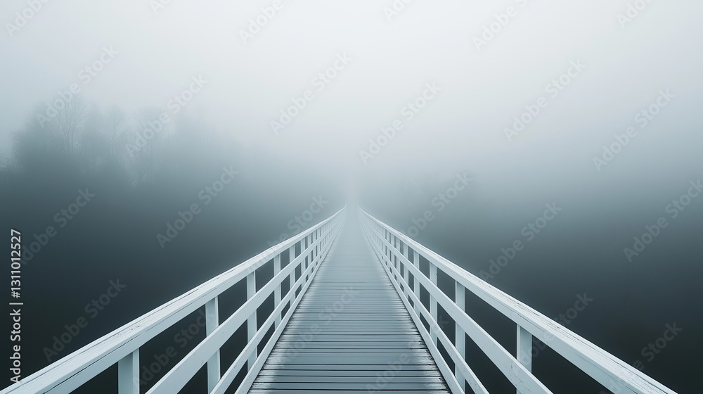 Poster A white bridge extending into an endless mist
