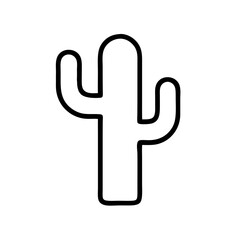 Fototapeta premium Cactus icon, minimalist design, black and white, for gardening concept