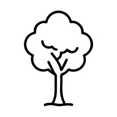 Tree icon, gardening concept, minimalist design, line art style, monochrome
