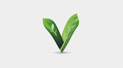 Clean green vegetarian logo representing lifestyle choice with integrated leaf design showcasing healthy eating mindset