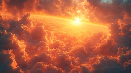 Fototapeta premium Animals playfully racing through a glowing cloudscape during sunset in a dreamlike and whimsical environment