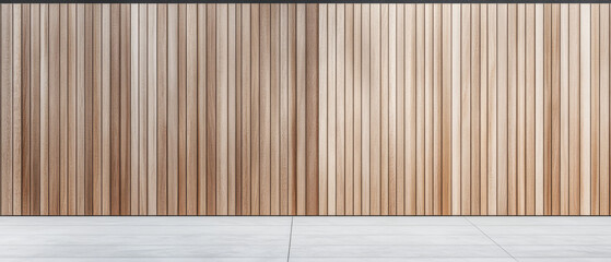 Modern wooden wall design with minimalist concrete flooring enhances interior space