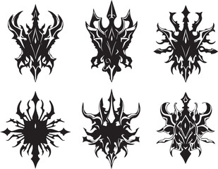  Set of decorative elements for flat design, ornaments, patterns. Hand drawn vector illustration