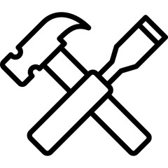 Carpenter Tools Line Icon
