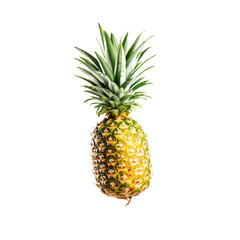 Pineapple fruit isolated on white background healthy tropical snack raw food vibrant organic agriculture delicious summer freshness natural sweetness.